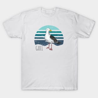 Seagull on sea background T-Shirt